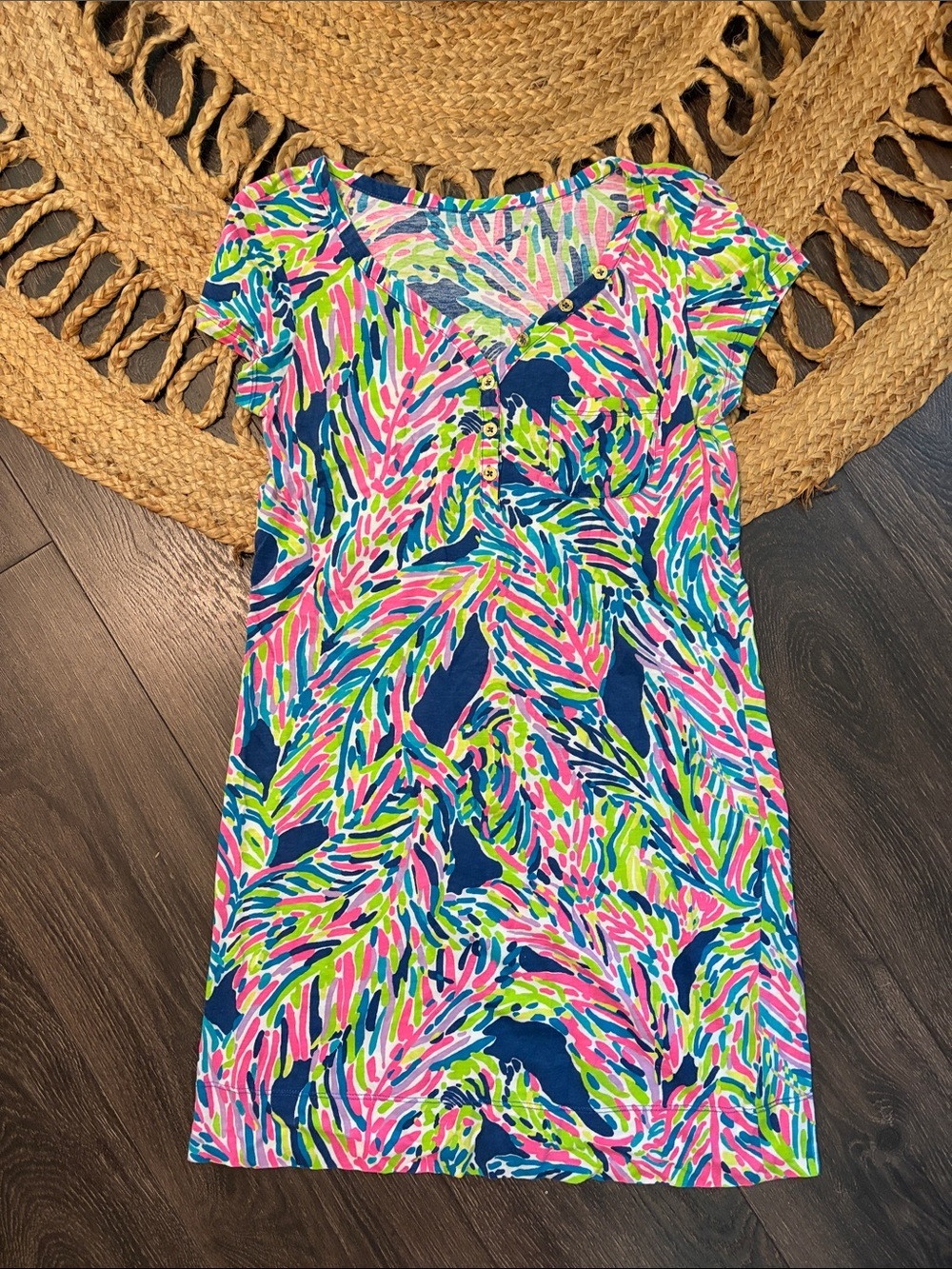 Lilly Pulitzer Multicolor Abstract Print Top - Pink, Navy, Lime
